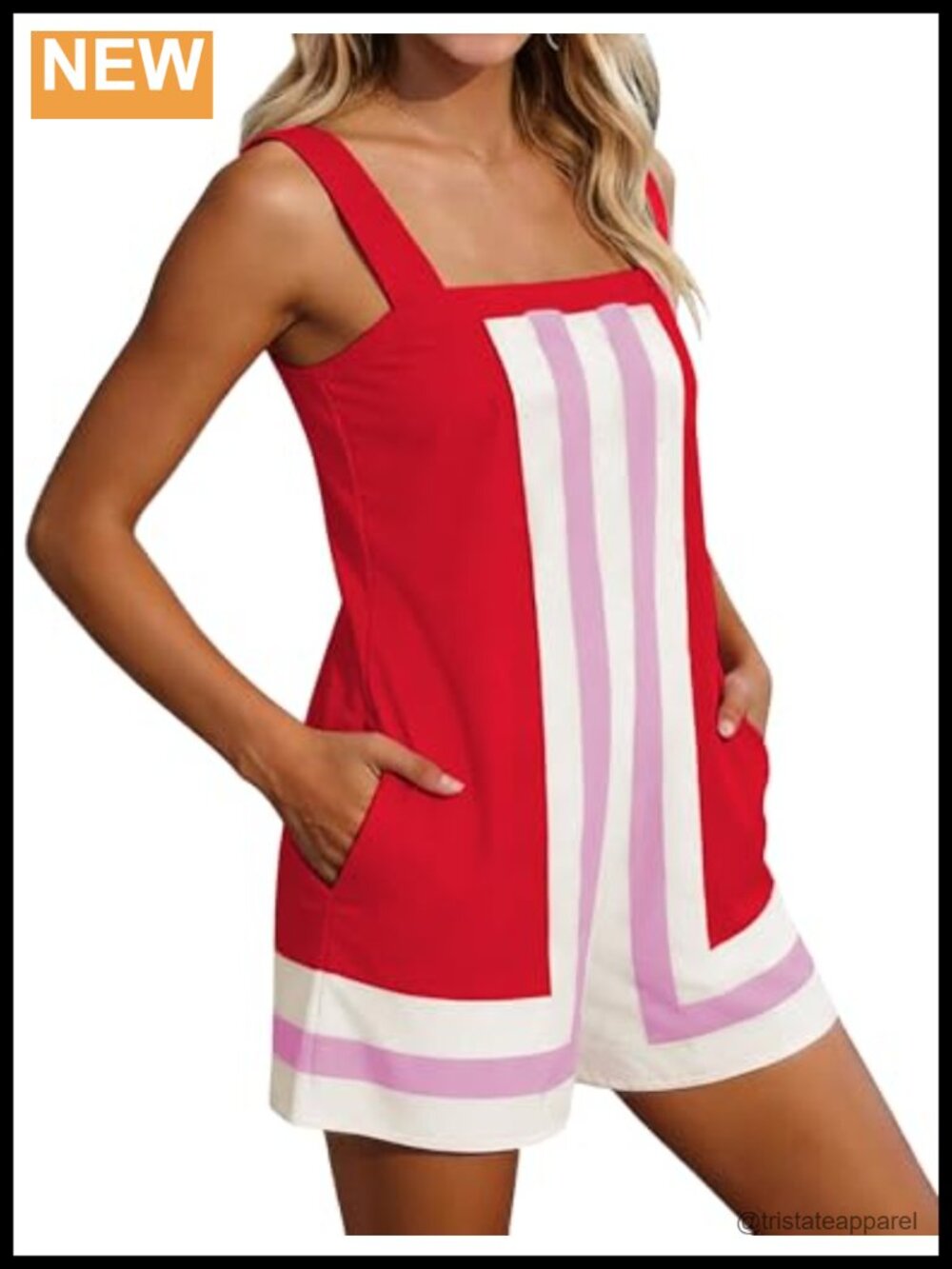 Women's Striped Patchwork Overalls Shorts Boho Strappy Romper